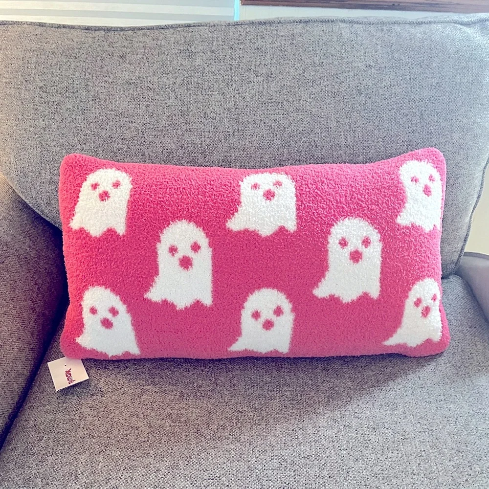 Cupcakes and Cashmere viral pink ghost 👻 pillow